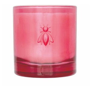 La Rochère Duftkerze Fleurs du Levant im rosa Glas mit Abeille-Motiv.
