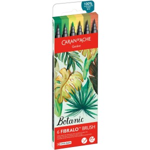 Caran d'Ache Fasermaler Fibralo Brush Botanic 6er-Set