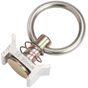 Conacord Zurröse aus verzinktem Stahl für Zurrschiene, silberner Ring, LC 900daN.