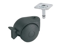 Doerner + Helmer Rotella doppia con fermo Nero Ø 5 cm / altezza 6,8 cm