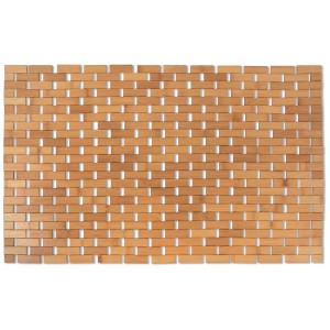 Tappetino da bagno in bambù MSV Annika, 50x80 cm. Tappeto antiscivolo per maggiore sicurezza in bagno.