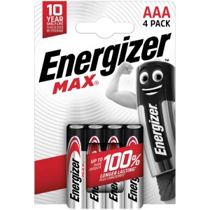 Piles Energizer Max AAA, lot de 4. Pile alcaline-manganèse pour appareils du quotidien.