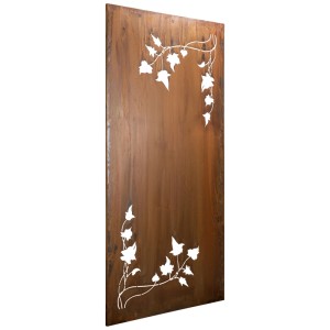 Paravent Nouvel Hedera, couleur rouille, motif lierre, idéal comme brise-vue pour jardin et terrasse.