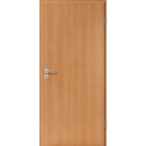 Porta interna effetto faggio, 73,5x198,5 cm, battuta a destra, con serratura e cerniere.