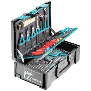 Technocraft Metabox Mallette à outils Mechanic, 116 pièces, ouverte avec assortiment d'outils.