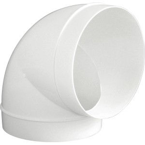 Curva a 90° bianca per sistema di tubi tondi Marley 150, in plastica.