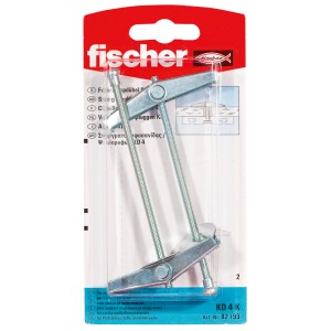 Fischer tassello a bascula KD 4 K con barra filettata, 2 pezzi, per fissaggi a intercapedine.