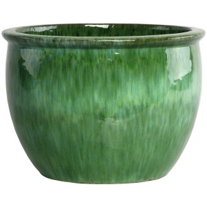 Pot de fleurs Gartec Round, vert jade, Ø 35 cm. Pot émaillé pour jardin et terrasse.