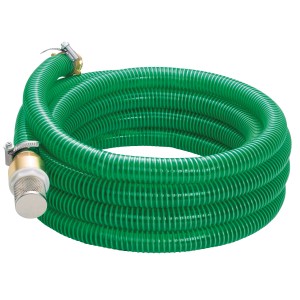 Kit de tuyau d'aspiration 25 mm, 7 m, avec raccords en laiton pour pompes de jardin et systèmes d'eau domestique.