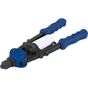 Pinza per rivetti ciechi LUX Comfort, utensile per fissare rivetti ciechi con manici blu.