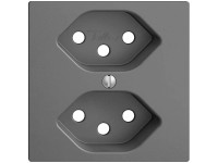 Feller Steckdosen-Frontplatte EdizioDue 2 x Typ13 Dunkelgrau Feller Steckdosen-Frontplatte EdizioDue 2 x Typ13 Dunkelgrau