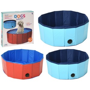 Mehrfarbiger Hundepool aus PVC, Ø 80 cm, mit Abflussventil. Ideal für Hunde und kleine Tiere.