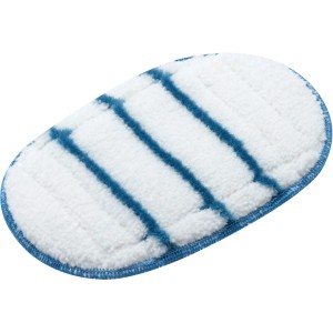 Black+Decker Pad microfibre FSMP20 (2 pcs) pour appareils de nettoyage, blanc avec rayures bleues.