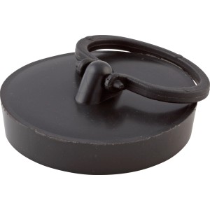 Tappo in gomma nero LUX Ø 50 mm per lavandini e vasche da bagno.