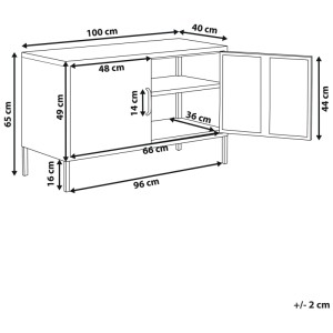 Beliani Armoire de bureau Uria beige clair 65 x 100 x 40 cm