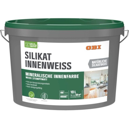 OBI Peinture au silicate pour l'intérieur Blanc mat / 10 l