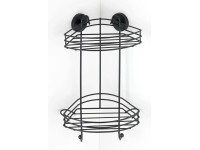 Wenko Vacuum-Loc® Eckregal mit 2 Etagen Stahl Schwarz Wenko Vacuum-Loc® Eckregal mit 2 Etagen Stahl Schwarz