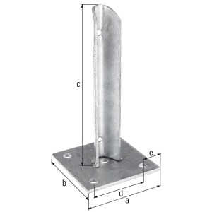 Support de poteau pour poteau de clôture, Ø 34 mm, galvanisé à chaud, à visser, pour construction de clôture.