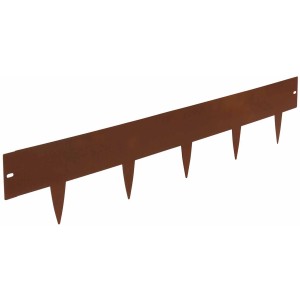Bellissa Bordure de gazon Spina Corten, lot de 2, bordure en acier couleur rouille avec pointes à planter.