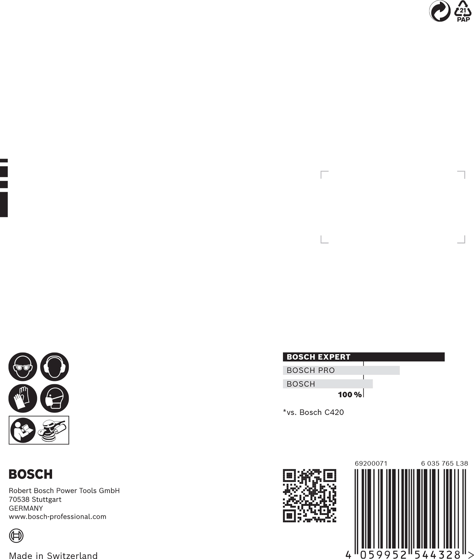 Bosch Expert Papier abrasif C470 6 trous / 115 x 107 mm / G 40 / 10