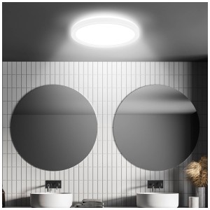 Lampada da bagno a LED Briloner bianca con sensore di movimento, 15W, 1900 lumen, IP44.