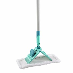 Leifheit Superduster Floor balai à poussière avec housse microfibre et articulation flexible.