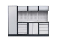 Kraftwerk Werkstatteinrichtung Mobilio 4er-Kombi mit Lochwand Edelstahl