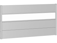 Biohort Wandpaneel Sichtschutz m. Acrylglas 180 cm x 90 cm Silber-Metallic