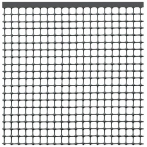 Clôture de protection Tenax Quadra 10, anthracite, 1x5 m, en plastique PEHD avec maille carrée.