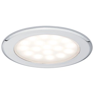 Paulmann Spot LED encastrable, lot de 2, chrome, blanc chaud, pour meubles et armoires de toilette.
