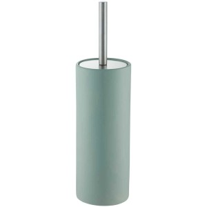 Ensemble brosse WC Diaqua Zylo en céramique vert sauge avec manche en métal.