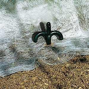 Piquet multi-usage Windhager, 25 cm, vert, fixant un voile de jardin au sol. Accessoire pour potagers surélevés.