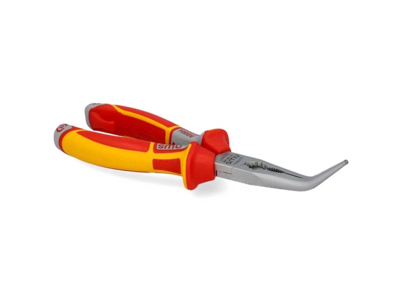 QWORK Telefonzange Gebogen, Gebogen Spitzzange, 25°, Extra Lang, 280mm