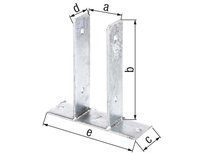 Supporto palo legno ad U da 7 cm. Staffa ad u per palo