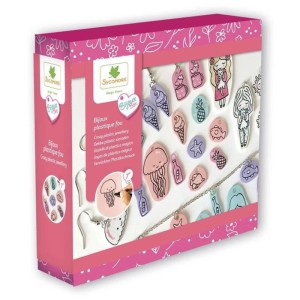Sycomore Kreativset Schmuck Schrumpffolie mit Anhängern, Kette, Ringen und Zubehör.