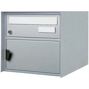 Boîte aux lettres Zurich aluminium blanc, tôle d'acier, avec serrure et porte-nom.