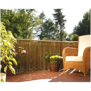 Paillasson en osier Provence comme écran d'intimité pour balcon, 90x300 cm, aspect naturel.