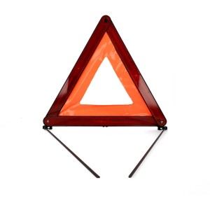 Tegro Triangolo di emergenza Euro Mini XS, assistenza stradale con cornice rossa e catarifrangente, include custodia.