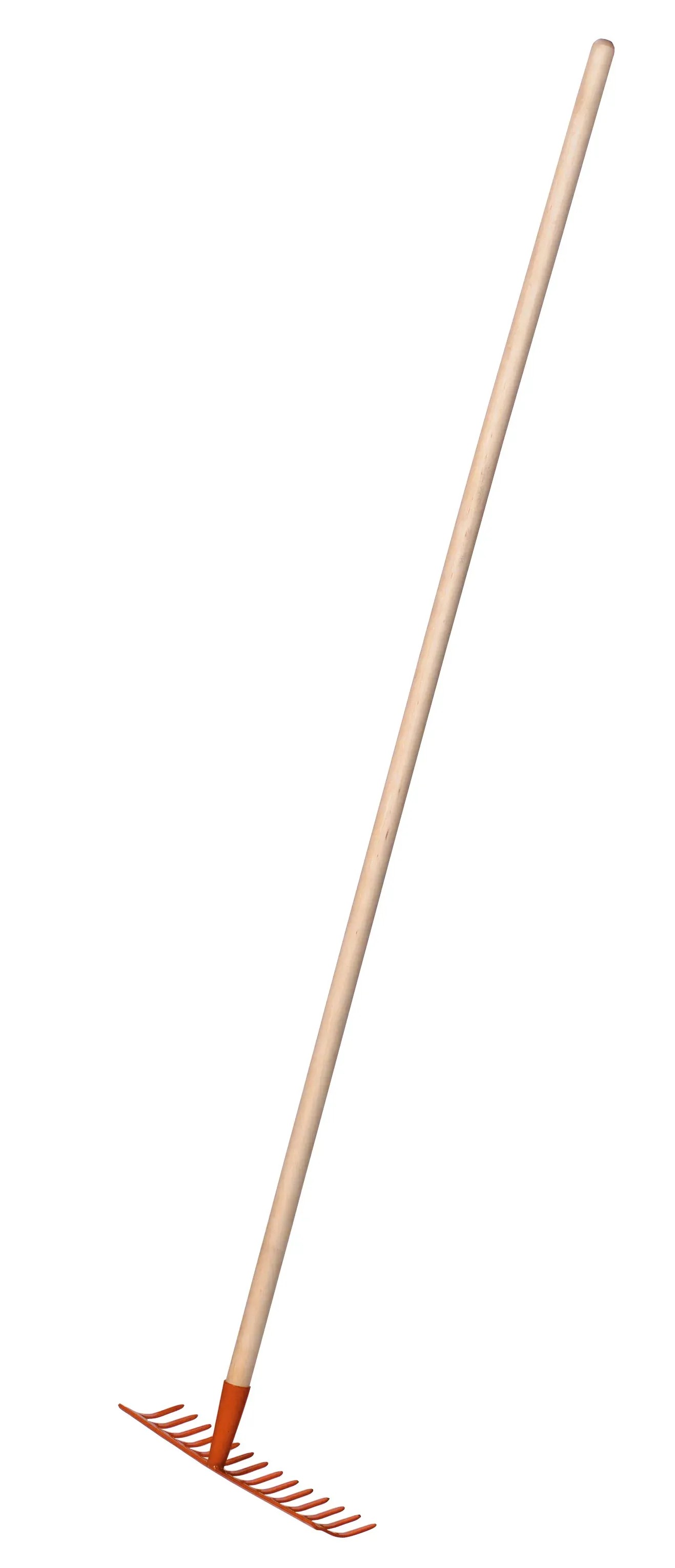 LUX-TOOLS Gartenrechen mit 14 Zinken eingestielt 140 cm