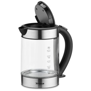 Bollitore Trisa Compact Boil W5669 in vetro e acciaio inox, capacità 1,7 litri.