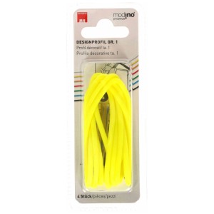 Profilo di design giallo Modino Priamos, accessorio per scatole di derivazione.