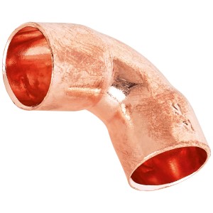 Raccordo a gomito in rame, 90 gradi, Ø 12 mm, per tubi in rame e installazione acqua potabile.