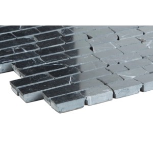Mosaïque marbre Nero Marquina Euro Stone, carreaux noirs polis.