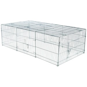 Recinto esterno zincato Trixie Natura con copertura, 216x65x116 cm, per piccoli animali.