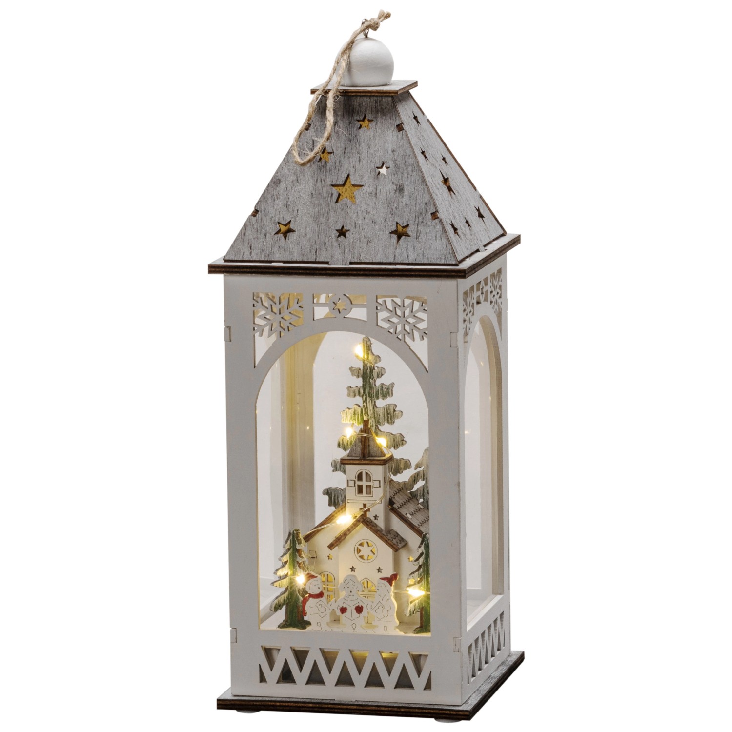 Konstsmide LEDHolzlaterne mit Kirche in Weiss kaufen bei OBI