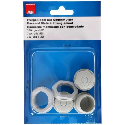 Würgenippel M25 mit Gegenmutter 3 Stk.