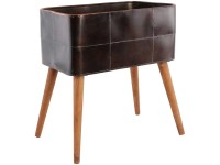 Metallgefäss mit Holzbeinen Eisen (HxBxT) 60 x 30 x 51 cm