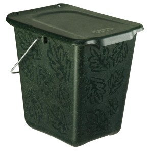 Rotho Kompost-Eimer Greenline 7 l, grüner Mülleimer mit Deckel und Tragegriff.