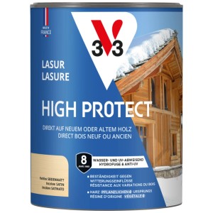 Barattolo di impregnante per legno V33 High Protect, incolore, satinato, 750ml. Protezione legno per esterni.