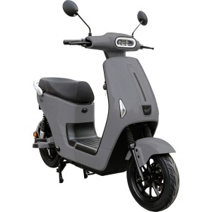 Grauer Gen2 Moblity Neo E-Scooter mit 500W Motor, 70km Reichweite und herausnehmbarer Batterie.